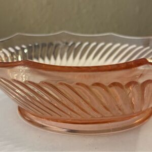Elegant Pink Glass Bowl